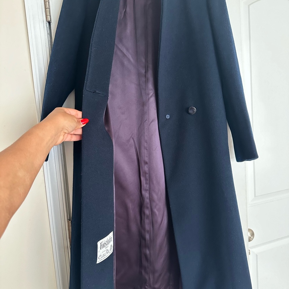Central ParkFortsmann Navy Pure Wool full length Coat. Size 6
